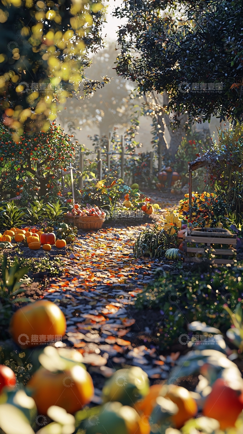 高清大图下载【趣麦麦图】秋日花园小路