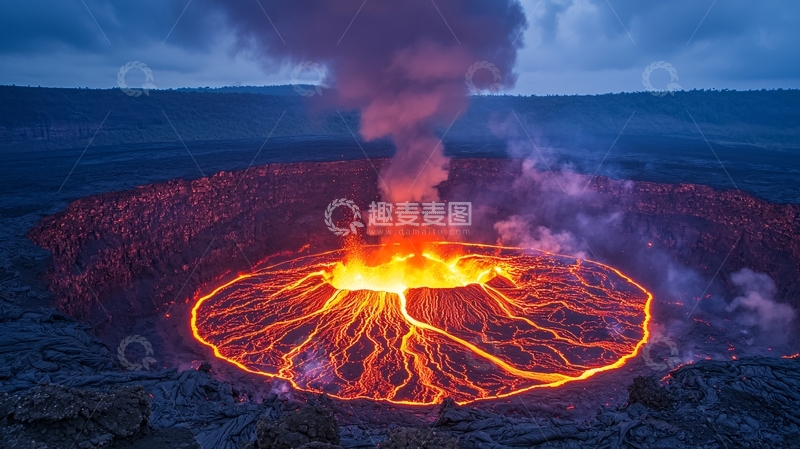 高清大图下载【趣麦麦图】熔岩湖壮丽景色
