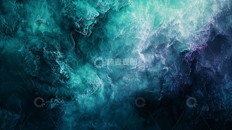 高清大图下载【趣麦麦图】水墨蓝绿烟雾背景