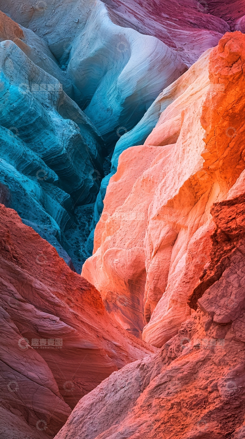 高清大图下载【趣麦麦图】彩色峡谷岩石纹理