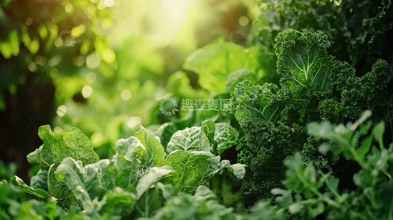 高清大图下载【趣麦麦图】阳光下茂密的绿色蔬菜