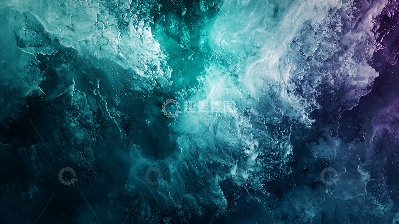 高清大图下载【趣麦麦图】水墨风格的深海波涛汹涌