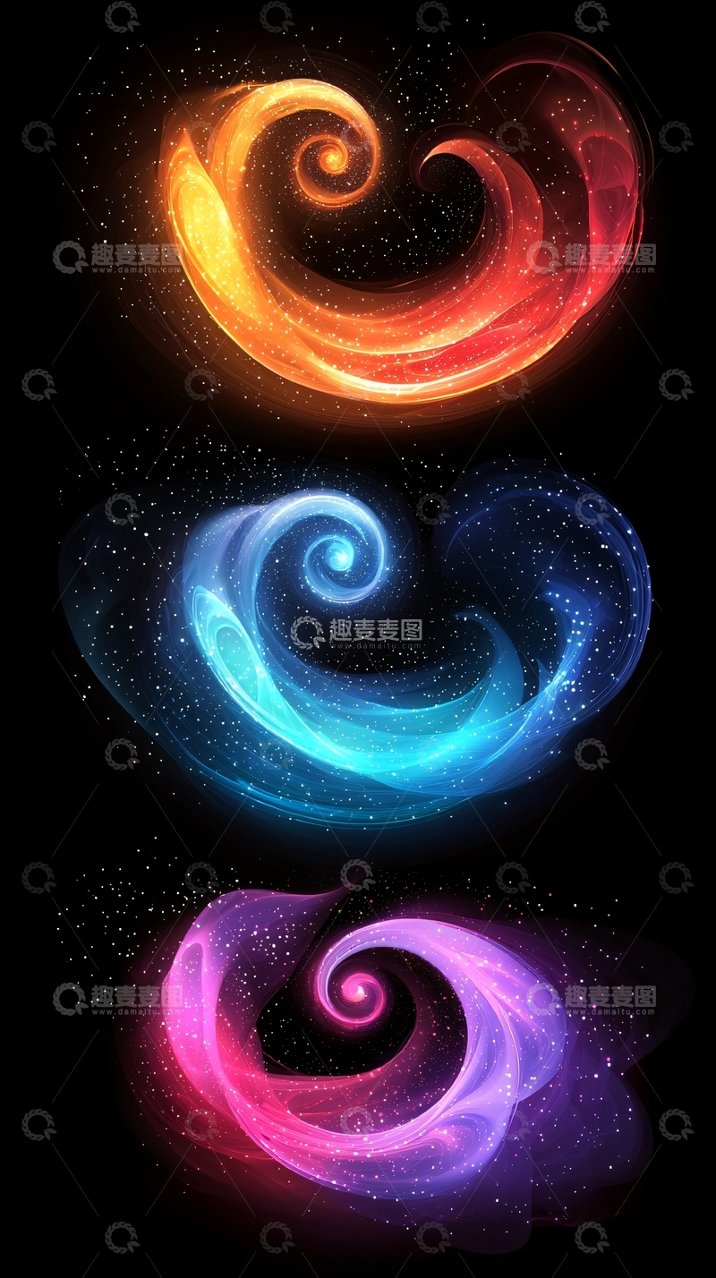 高清大图下载【趣麦麦图】抽象发光漩涡