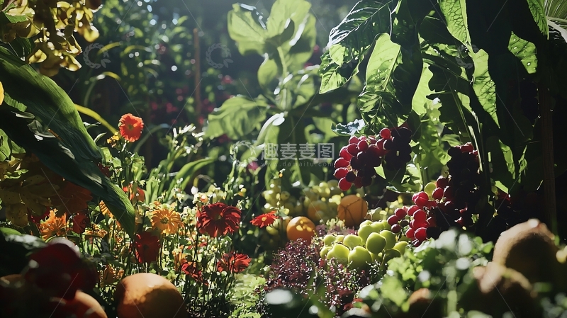 高清大图下载【趣麦麦图】茂盛的植物与鲜艳的果实