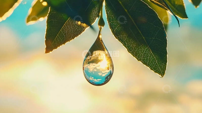 高清大图下载【趣麦麦图】叶子上晶莹剔透的水滴