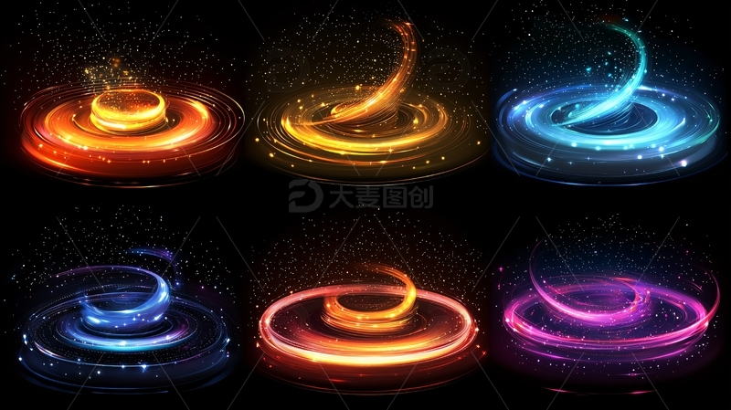 圆形能量光束特效汇集