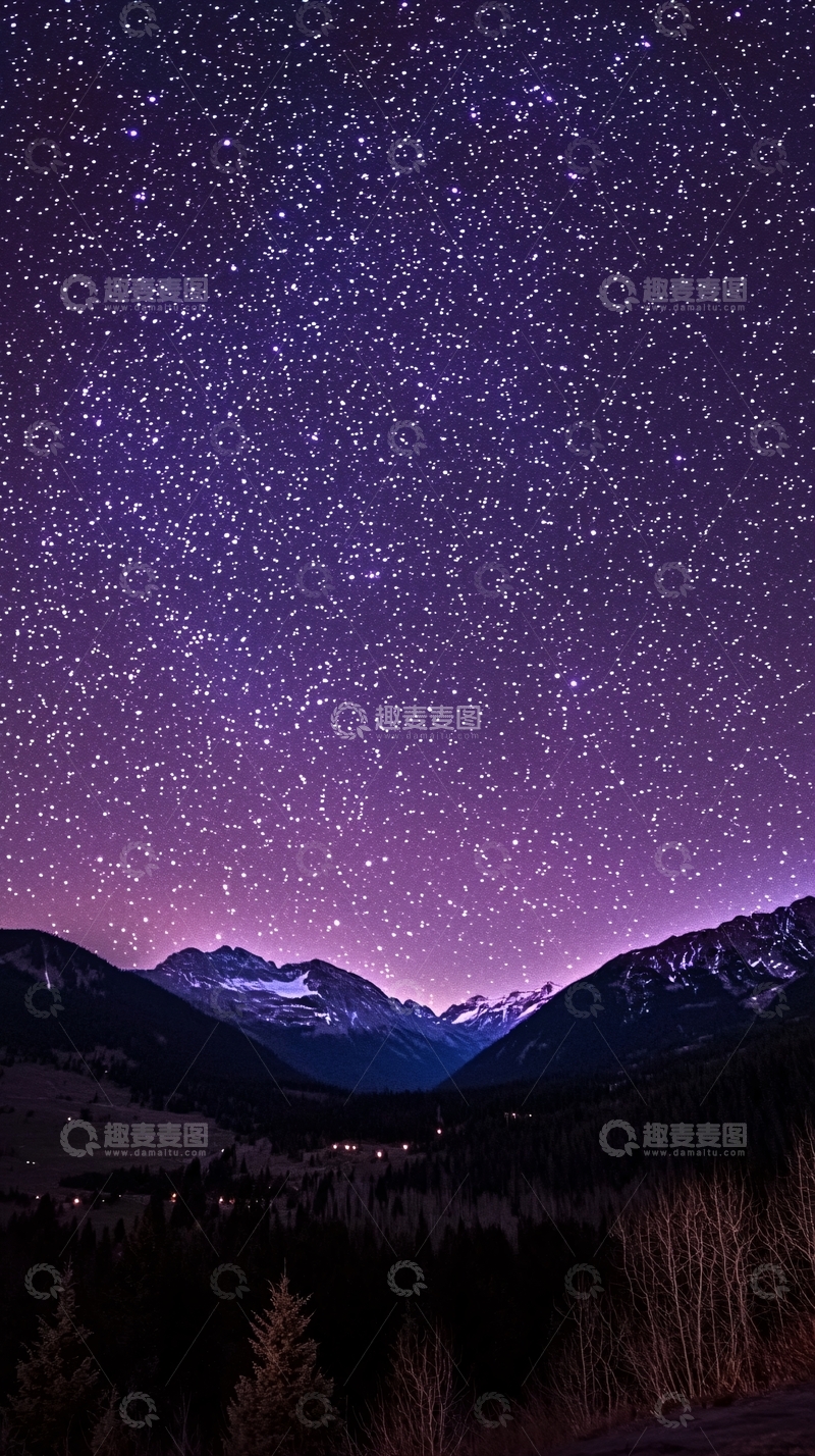 高清大图下载【趣麦麦图】紫色星空