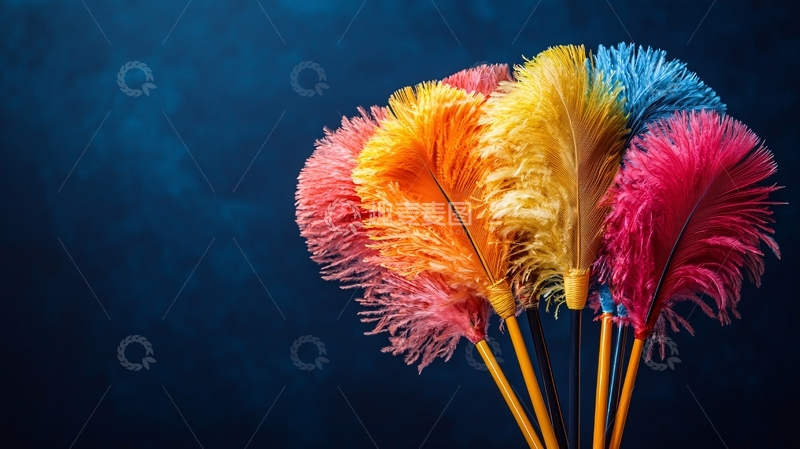 高清大图下载【趣麦麦图】彩色羽毛掸子