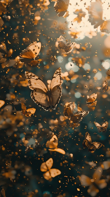 飞舞的金色蝴蝶