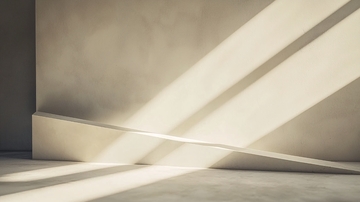 光线照射在水泥墙上