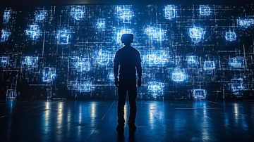 虚拟现实体验者背影