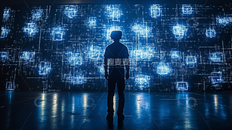 高清大图下载【趣麦麦图】虚拟现实体验者背影
