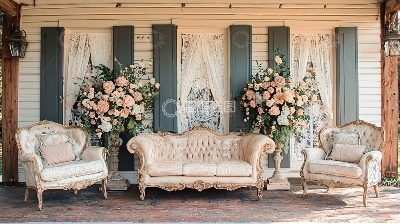 高清大图下载【趣麦麦图】法式复古婚纱照背景