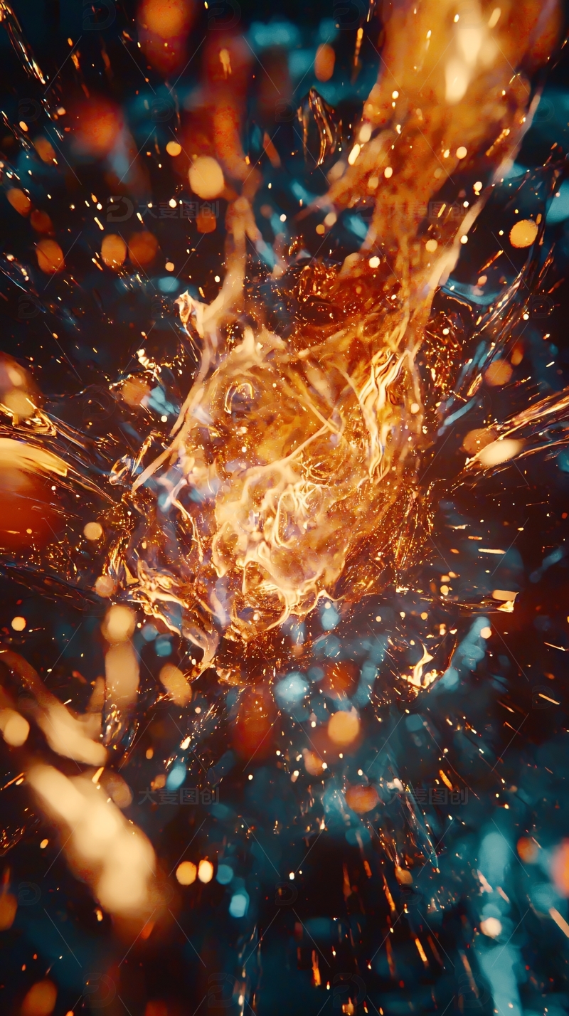 高清大图下载【趣麦麦图】火焰液体溅射