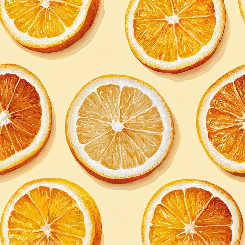 高清大图下载【趣麦麦图】橙子切片平铺图案