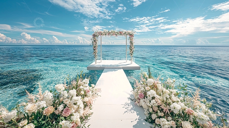 高清大图下载【趣麦麦图】海边婚礼浪漫场景