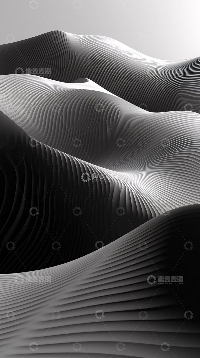 高清大图下载【趣麦麦图】黑白沙漠沙丘