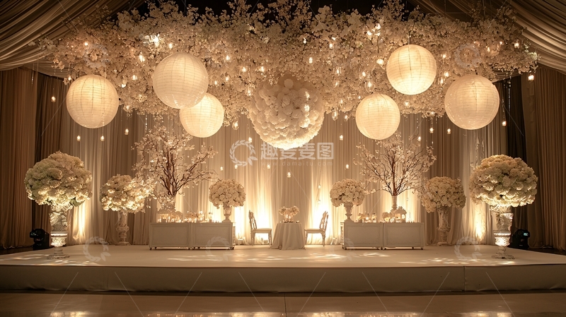 高清大图下载【趣麦麦图】白色婚礼舞台布景