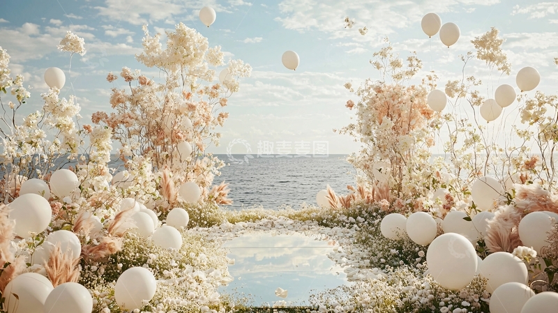 高清大图下载【趣麦麦图】海边浪漫婚礼场景