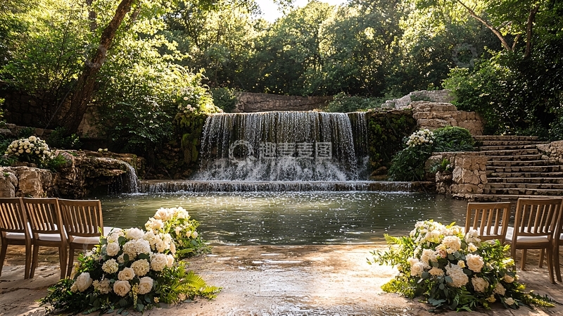 高清大图下载【趣麦麦图】瀑布婚礼场地