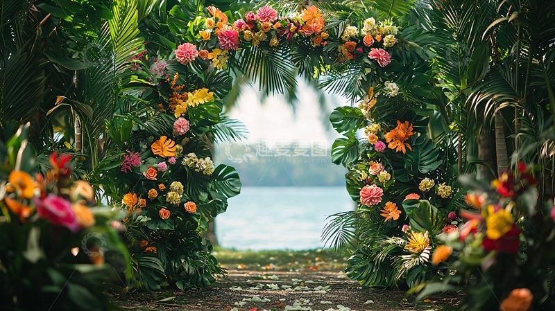 高清大图下载【趣麦麦图】花卉拱门