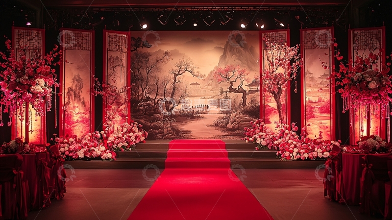 高清大图下载【趣麦麦图】中式婚礼舞台布置