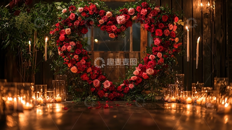 高清大图下载【趣麦麦图】红玫瑰心形装饰