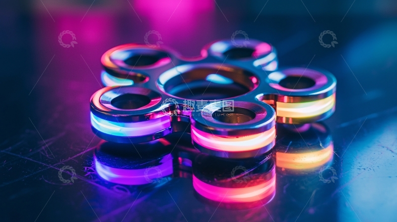 高清大图下载【趣麦麦图】炫彩金属指尖陀螺