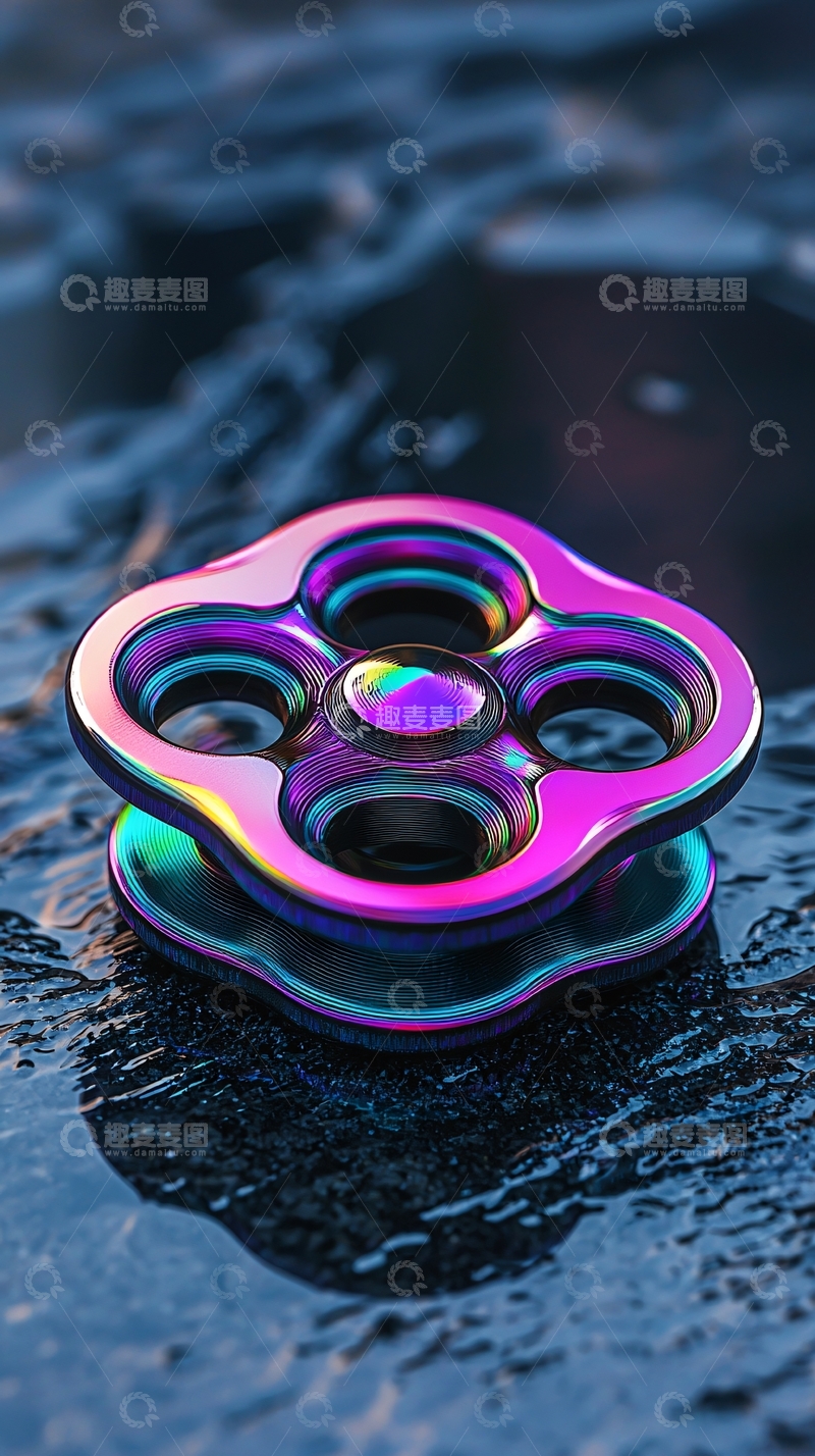 高清大图下载【趣麦麦图】彩虹色金属指尖陀螺