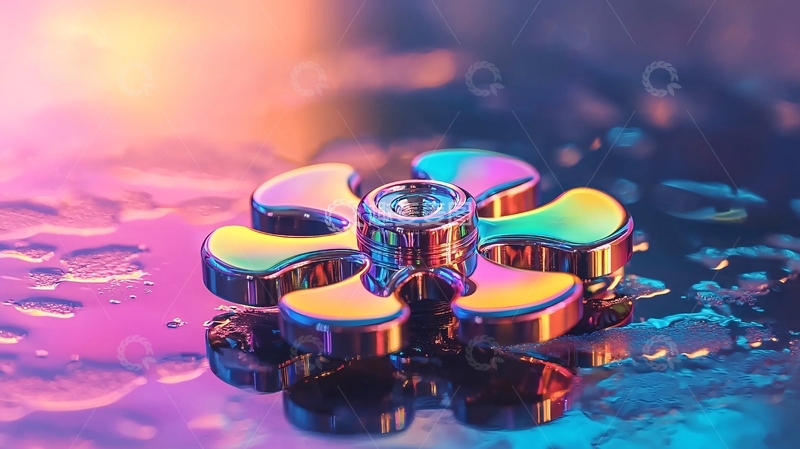 高清大图下载【趣麦麦图】彩虹色金属指尖陀螺