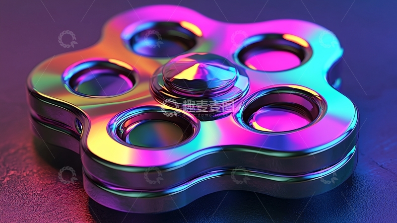 高清大图下载【趣麦麦图】彩虹色金属指尖陀螺