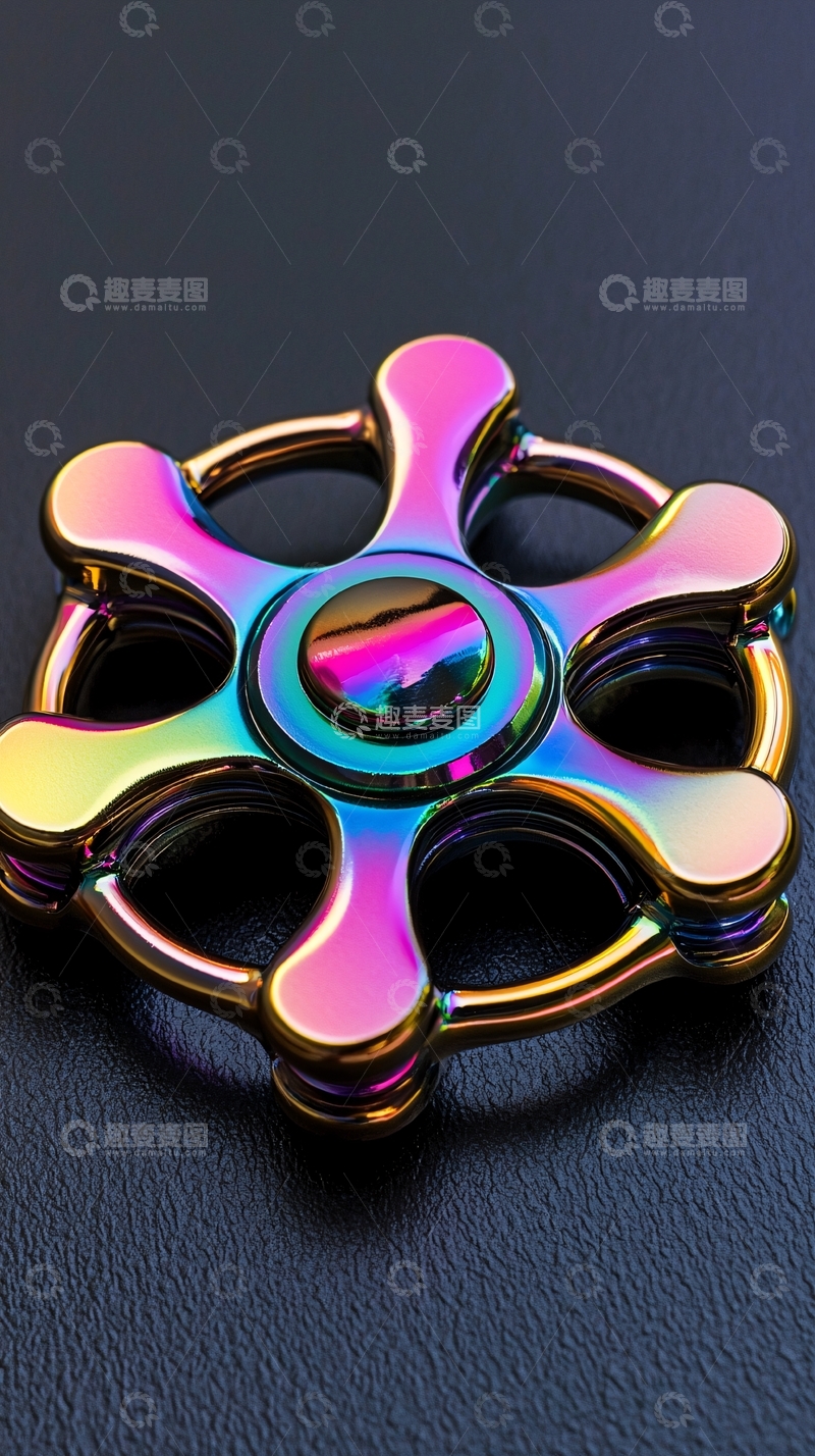 高清大图下载【趣麦麦图】彩虹色金属指尖陀螺