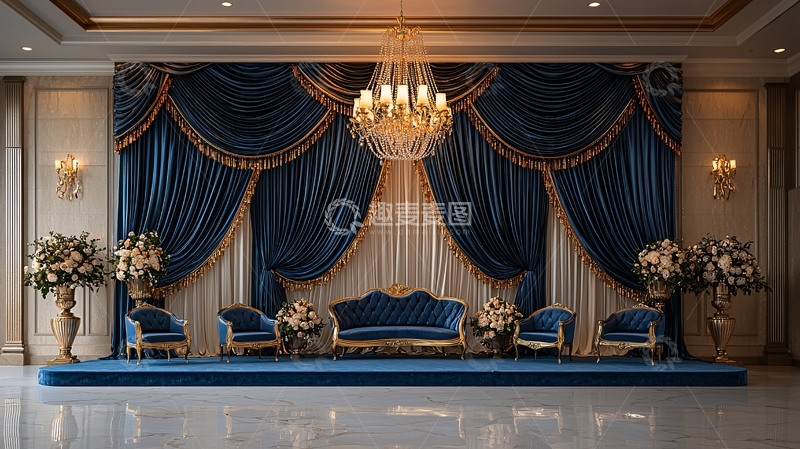 高清大图下载【趣麦麦图】蓝色婚礼背景