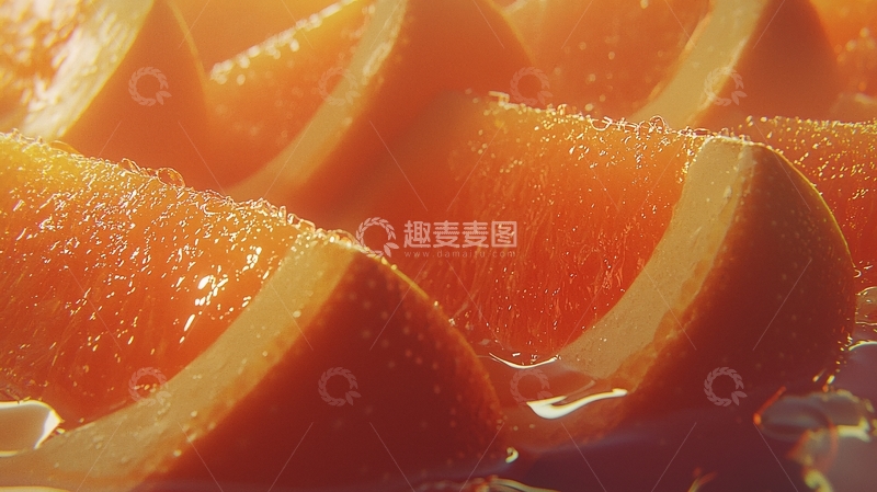 高清大图下载【趣麦麦图】橙子切片特写