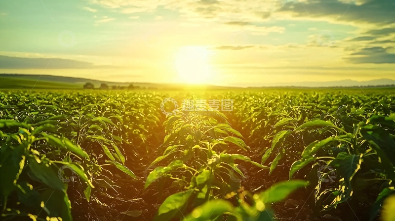 高清大图下载【趣麦麦图】日出田园风光