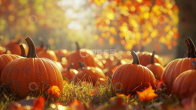 高清大图下载【趣麦麦图】秋日南瓜田园景色