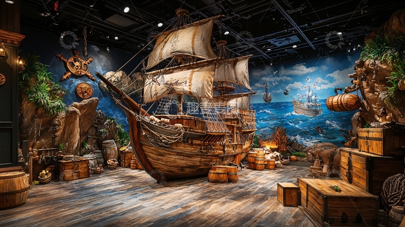 高清大图下载【趣麦麦图】海盗船沉船场景复原
