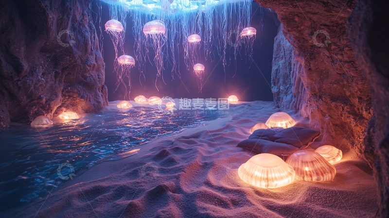 高清大图下载【趣麦麦图】梦幻水母洞穴