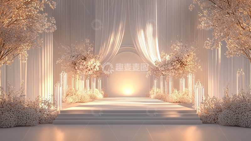 高清大图下载【趣麦麦图】白色梦幻婚礼场景