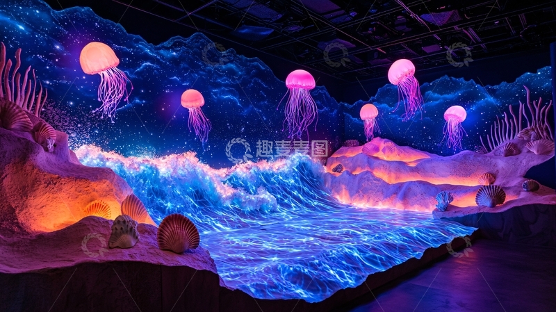 高清大图下载【趣麦麦图】梦幻水母场景