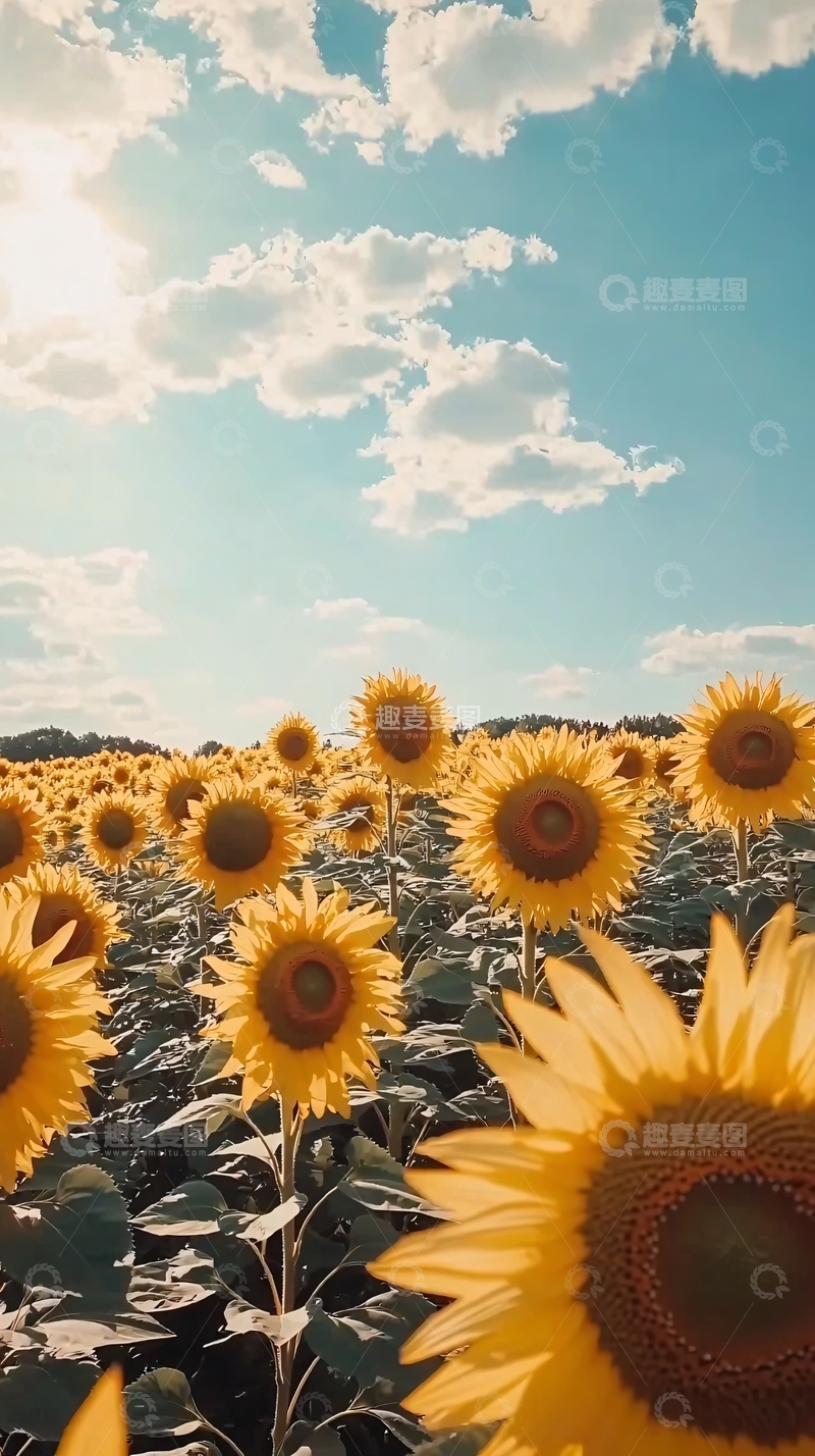 高清大图下载【趣麦麦图】向日葵田园阳光明媚