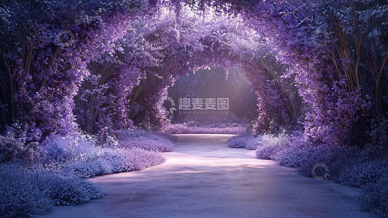 高清大图下载【趣麦麦图】紫色梦幻森林