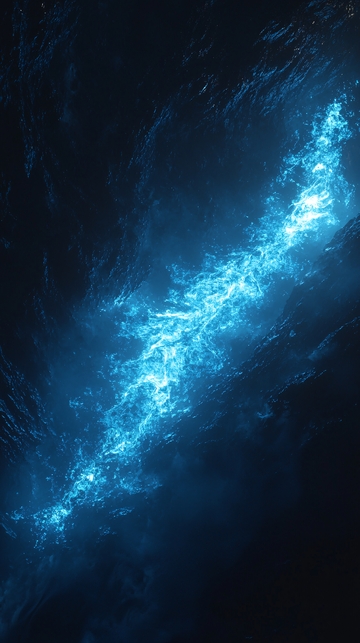 黑暗深邃的蓝色能量流