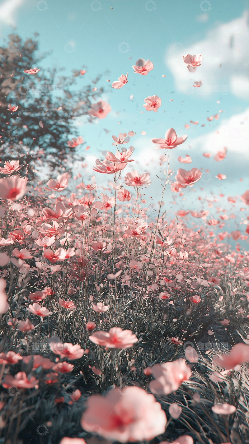 高清大图下载【趣麦麦图】粉色花海