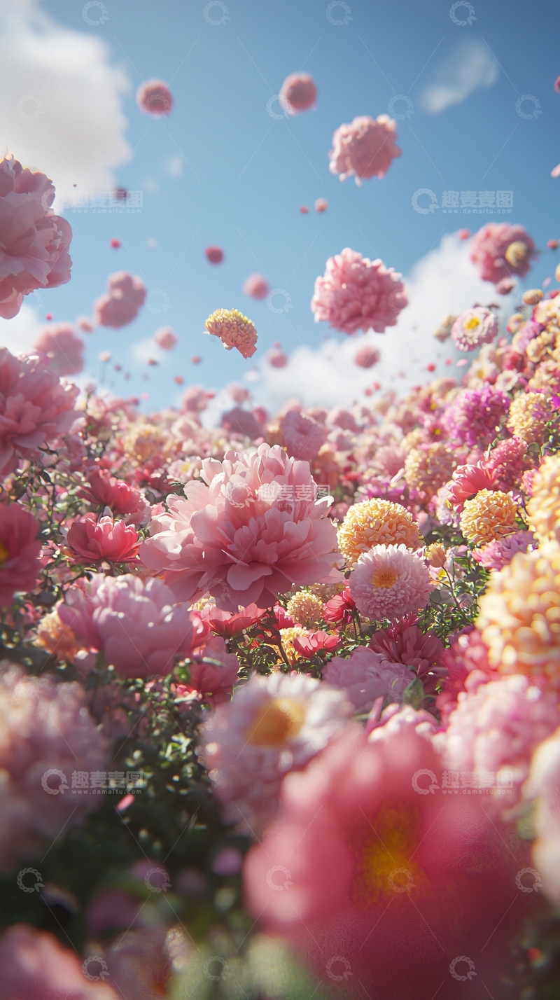 高清大图下载【趣麦麦图】粉色花海
