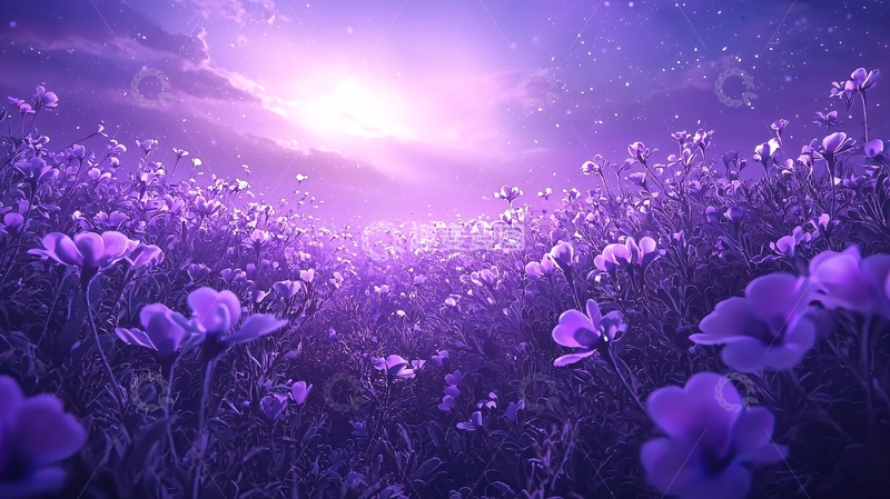 高清大图下载【趣麦麦图】梦幻紫色花海