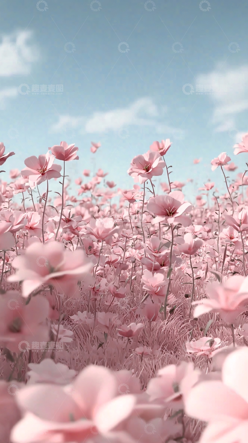 高清大图下载【趣麦麦图】粉色花海