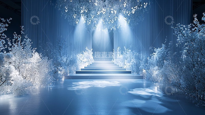 高清大图下载【趣麦麦图】蓝色光芒笼罩的梦幻舞台