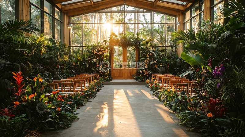 高清大图下载【趣麦麦图】室内植物环绕的婚礼场景