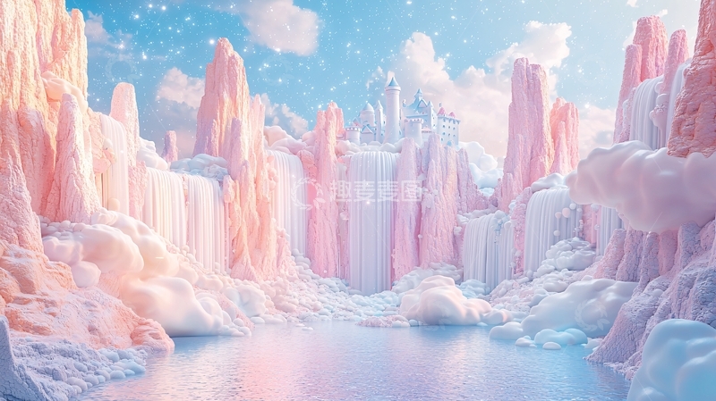 高清大图下载【趣麦麦图】粉色冰雪仙境